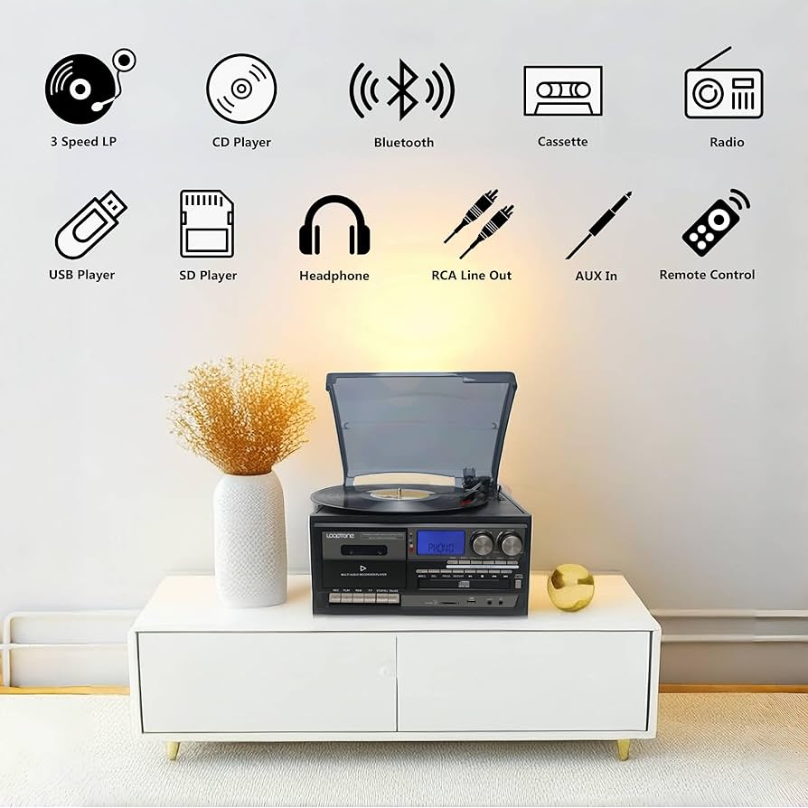 Roosevelt Elliot 10インチレコード LoopTone Vinyl Record Player 10 in 1 3 Speed Bluetooth